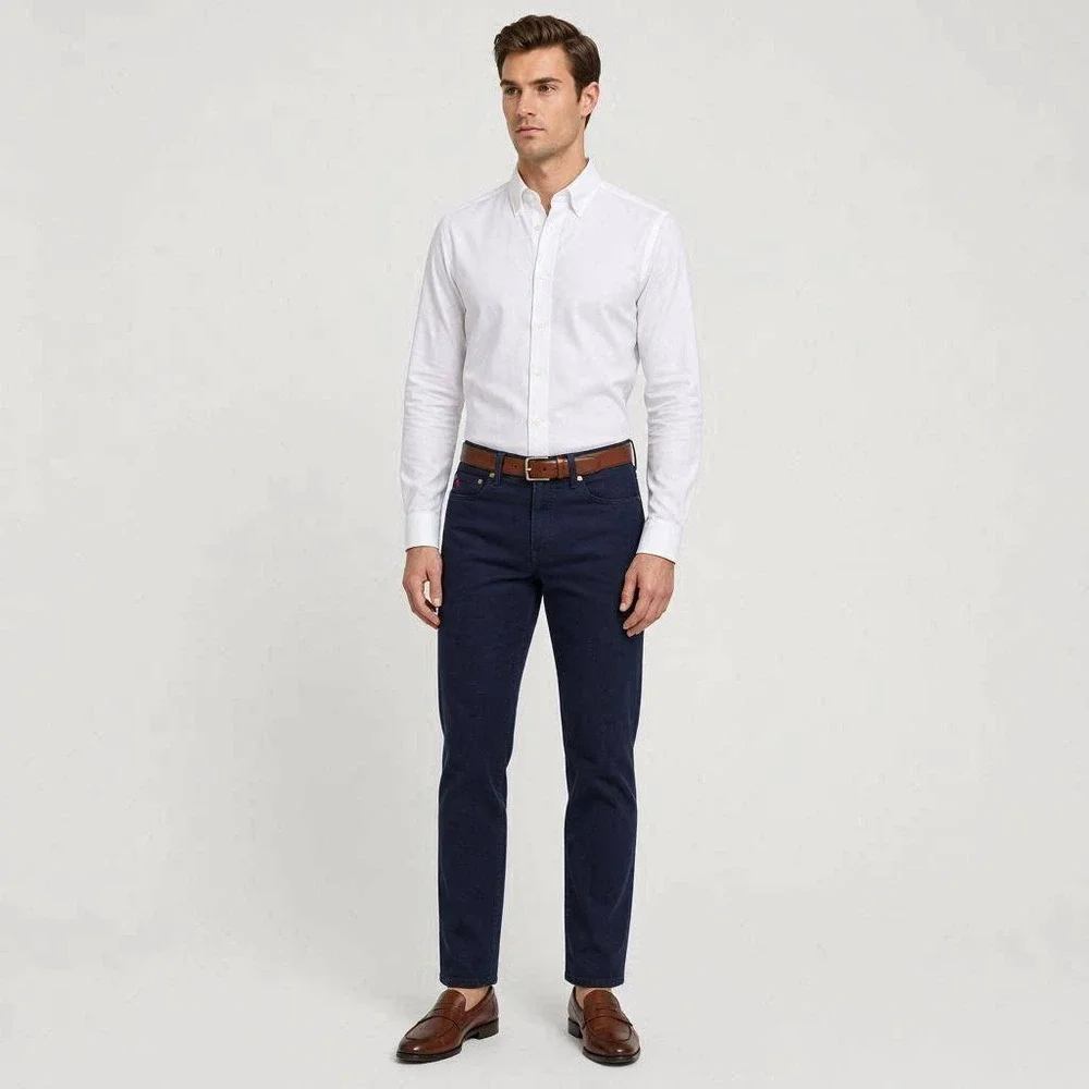 Polo Ralph Lauren Mens Navy Blue Cotton Straight Leg Chino Pants 30/30 Preppy